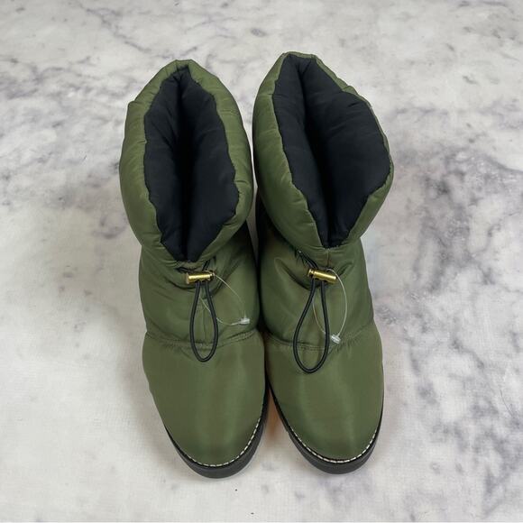 J. Crew Elsa Primaloft Puffer Snow Boots Olive Green NWOB - Picture 3 of 10